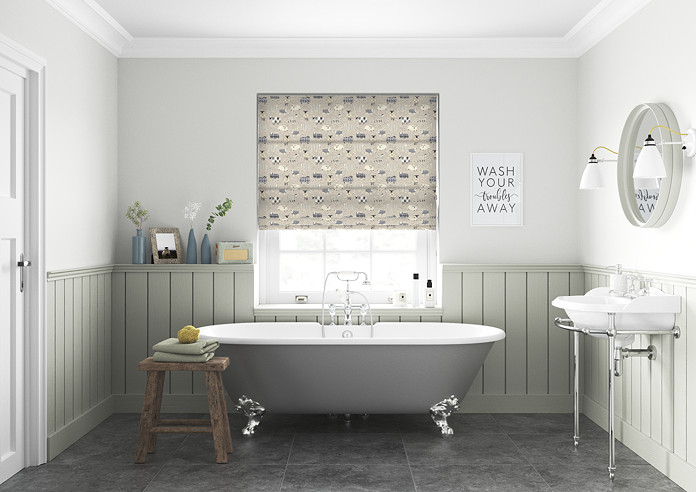 Baa Baa, Charcoal - Twist&Fit Roman Blind - Image 5